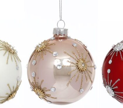 Northstar Ball Ornament, Assortment of 3 - 3 Inches, Set of 12