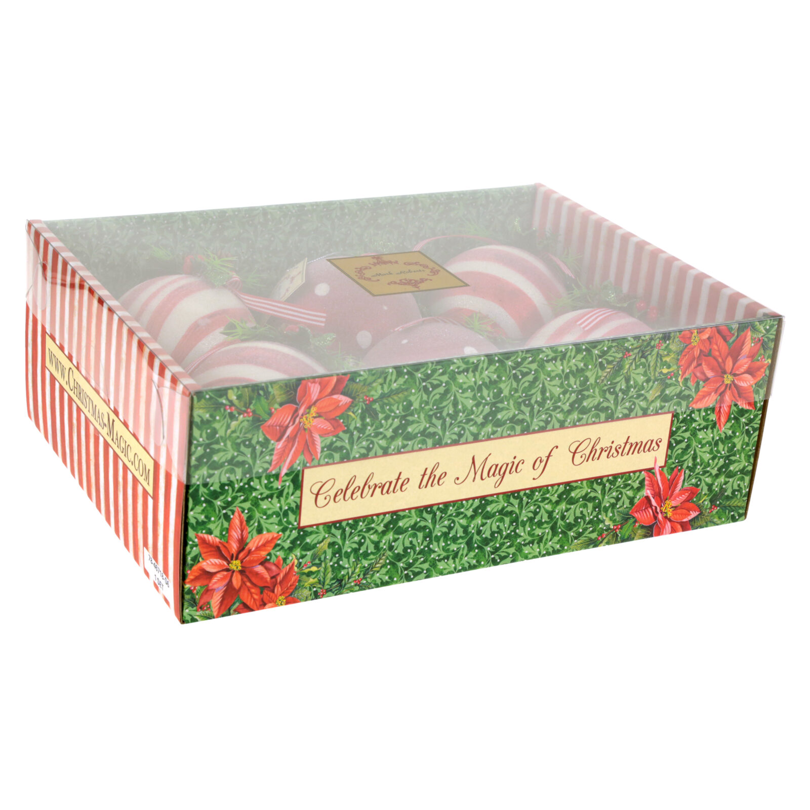 Peppermint Ball Ornament, Assortment of 3 - 4 Inches, Set of 6 - Image 2