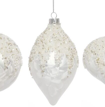 Beaded Ornament, Assortment of 2 - 4-6 Inches, Set of 12