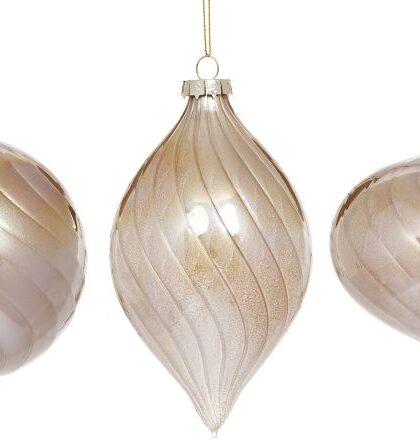 Shiny Swirl  Ornament, Assortment of 3 - 4-6 Inches, Set of 6
