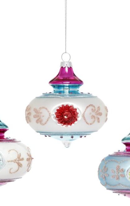 Pastel Onion Ornament, Assortment of 3 - 3 Inches, Set of 6