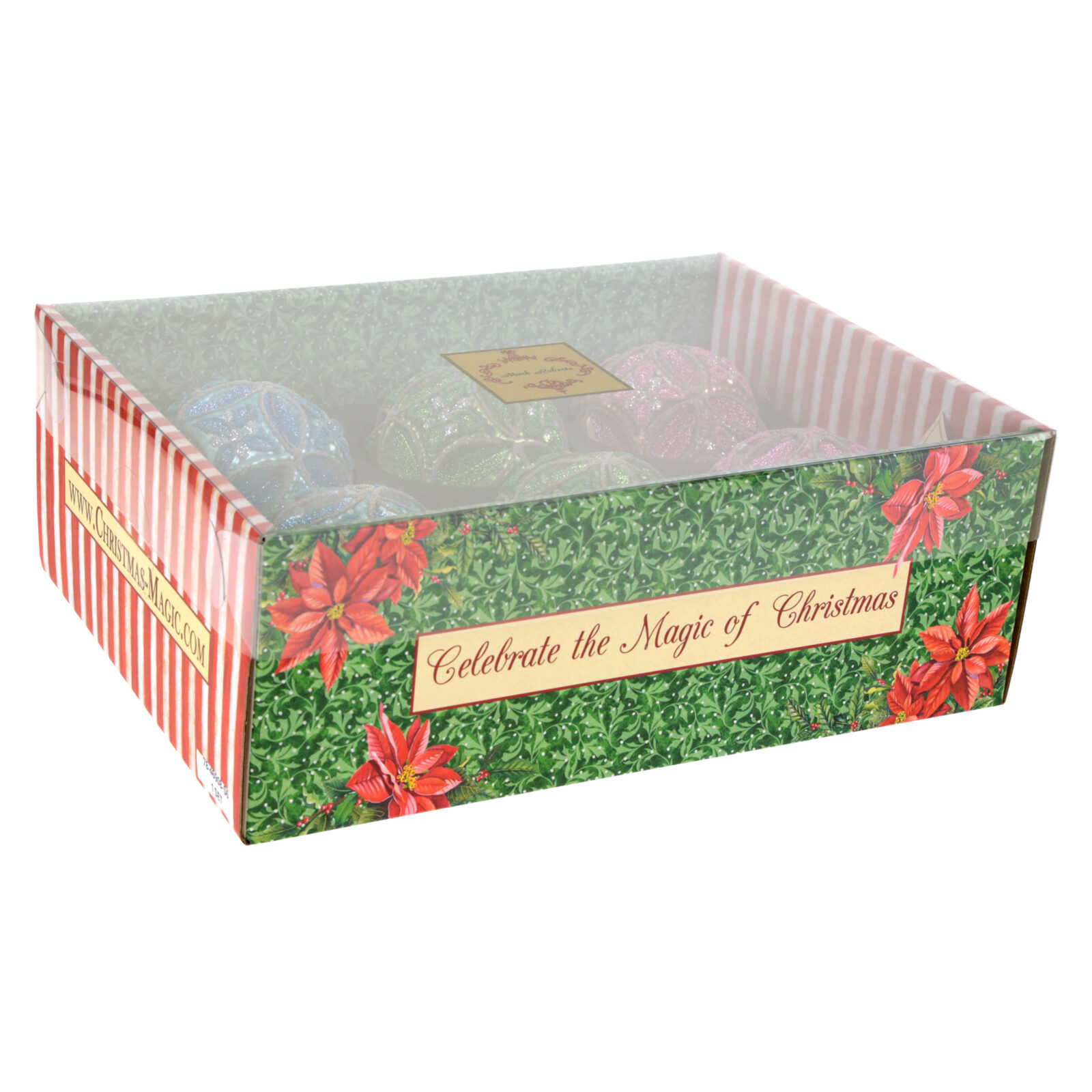 Poinsettia Glittered Ornament, Assortment of 3 - 4 Inches, Set of 6 - Image 2