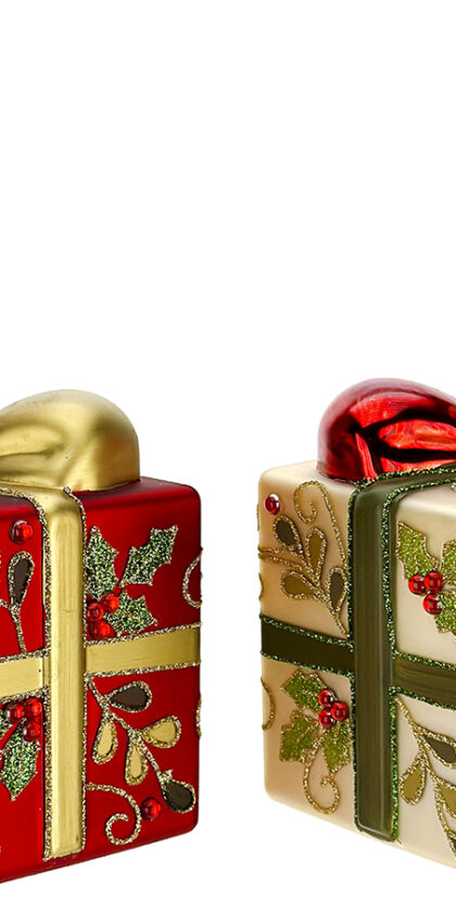 Christmas gift box ornaments, Assortment of 2 -4 Inches, Set of 12