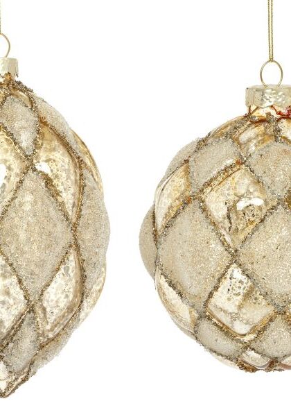 Fancy Diamond Ornaments, Set of 2 - 4-6 Inches