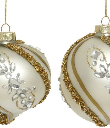 Elegant Fancy Strip Ornaments, Set of 2 - 4 Inches