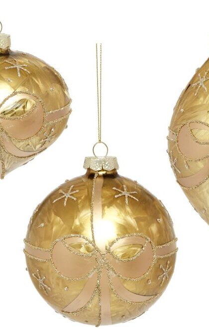 Christmas Bow Ornaments, Set of 3 - 4-6 Inches