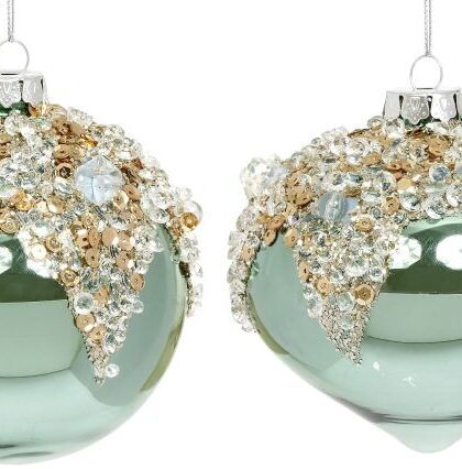 Jewel Fancy Ornaments, Set of 2 - 4 Inches