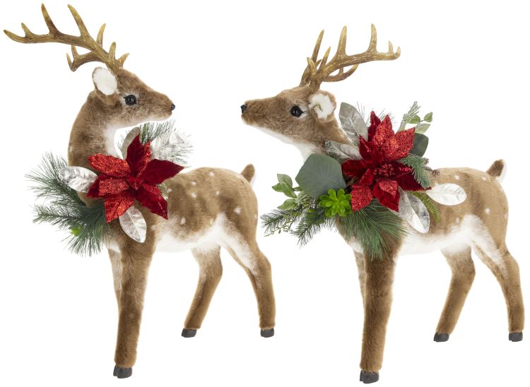 Bambi Deer With Red Wreath 34
