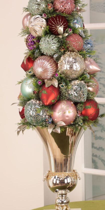 The Grande Multicolor Silver Urn Topiary - FREE SHIPPING