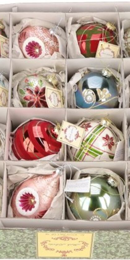 16 Piece Gold/Silver Assorted Ornaments in Mark Roberts Gift Box, Set of 1