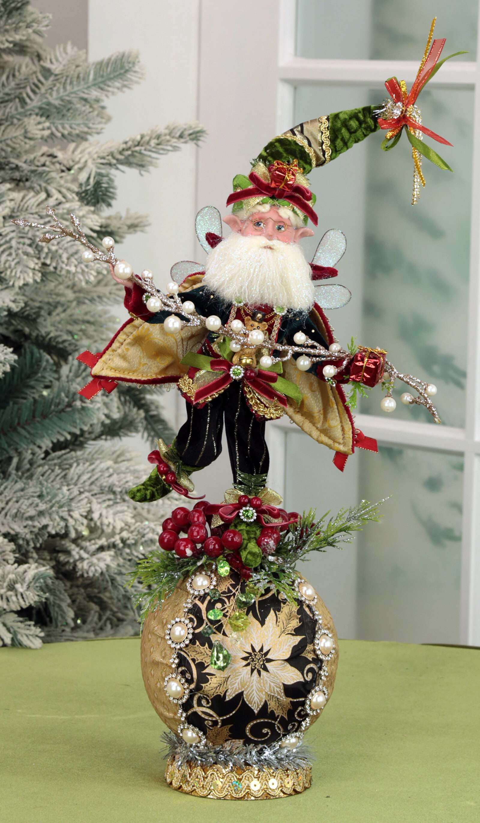 AI-57564 Stocking Fairy on a Globe 17 Inches - Signed by Mark Roberts, Free Shipping