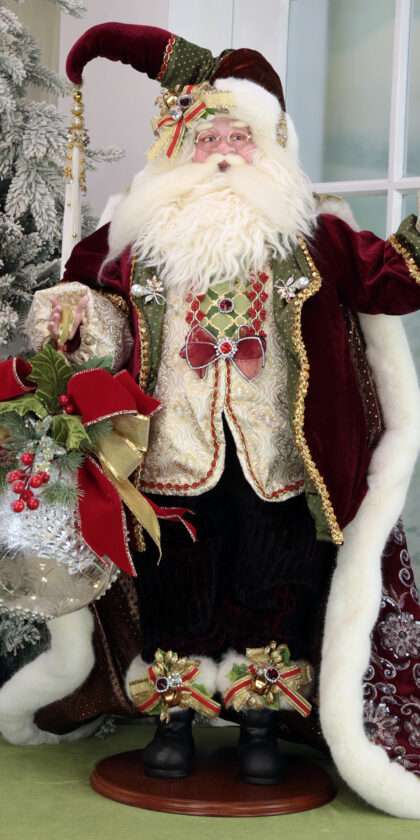 Elegant Santa with Festive Globe - One Of A Kind - FREE SHIPPING