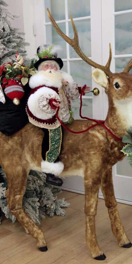 Santa On Reindeer - One Of A Kind - FREE SHIPPING