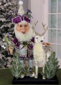 Large Silverbells Elf with Champagne Deer 22" - Three Pieces Made
