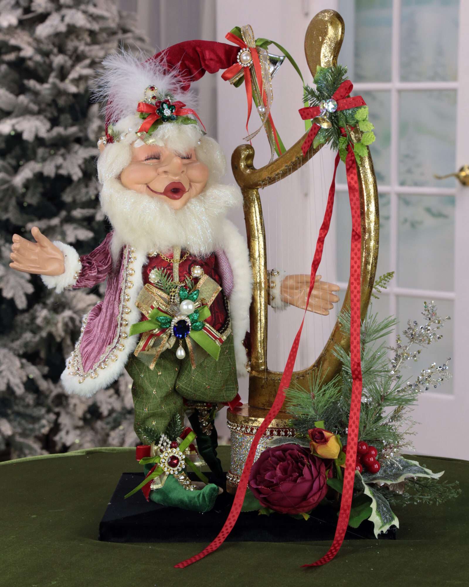 Santa Baby Elf with Harp 21 Inches Free Shipping