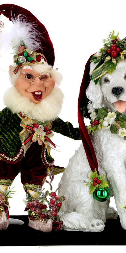 AI-57682 Cookies and Milk Elf with Dog 19.5 Inches Free Shipping