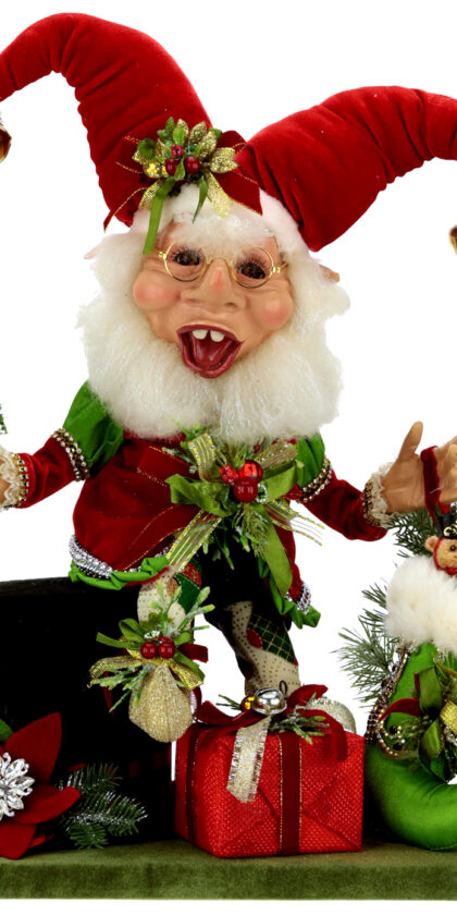 Stocking Elf with Gifts Tablescape 18" - Two Pieces Made