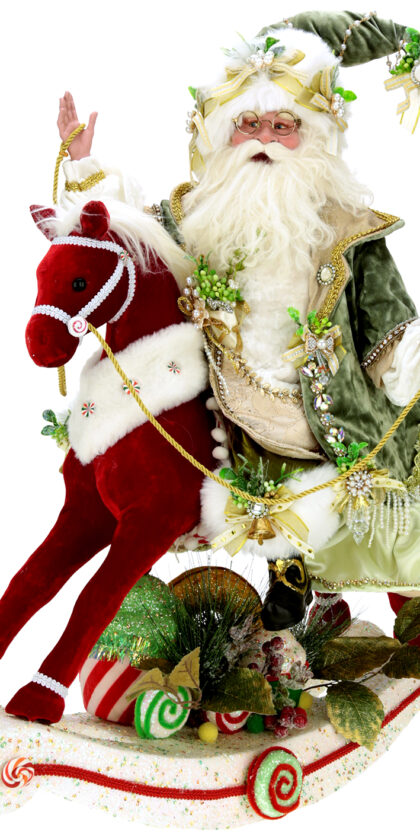 Mistletoe Santa on Rocking Horse 29 inch