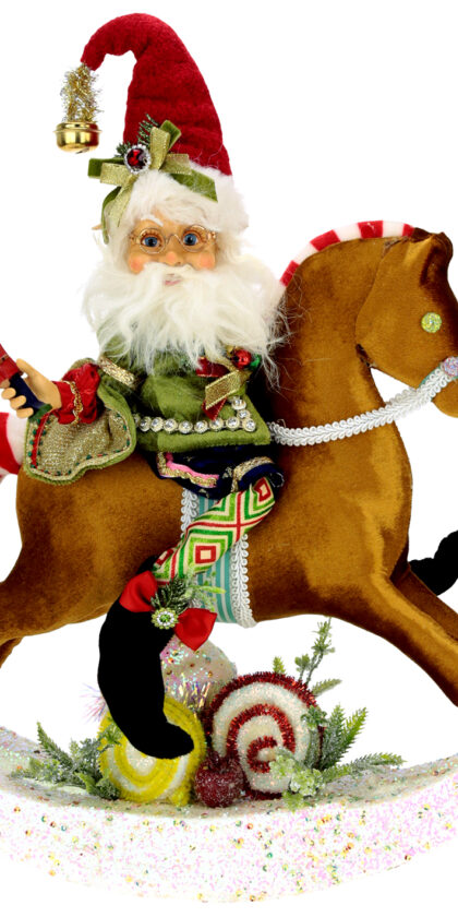 Decorating Elf on Rocking Horse 17 inch