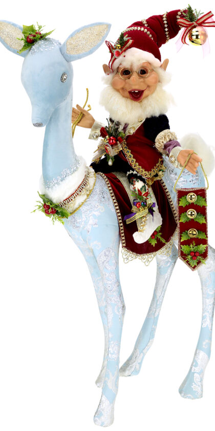 Holly and Berry Elf On Icy Deer 33" - 2 Pieces Made - FREE SHIPPING