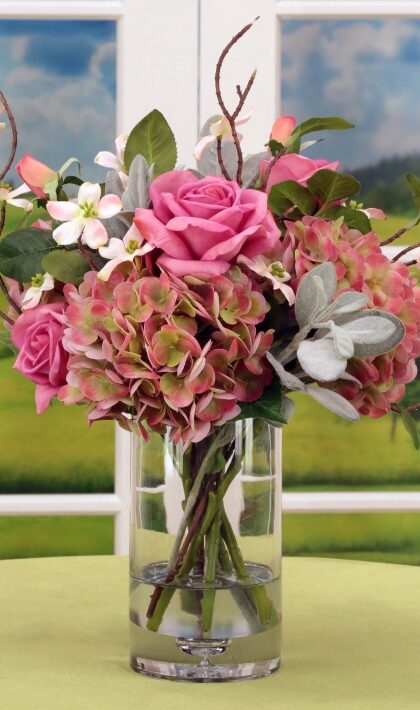 Rose Hydrangea Bouquet - 17 Inches