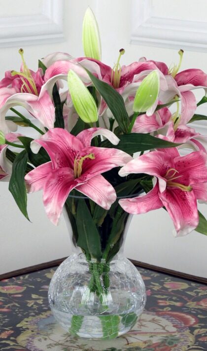 Vase of Lilies - 16 Inches