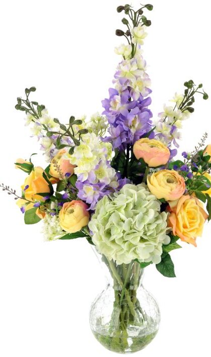 Garden Bloom in Crackle Vase - 27.5 Inches