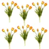 6 Bunch of 5 of Orange Blooming Tulip Bunch - 15 Inches - Image 2